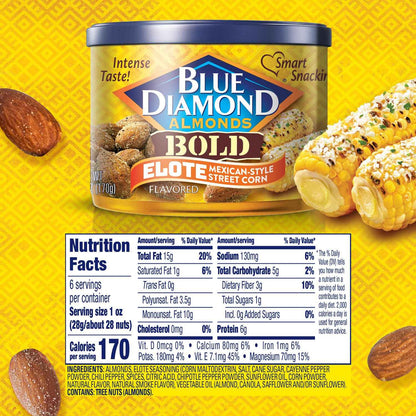 Blue Diamond Almonds BOLD Snack Nuts Variety Gift Pack, 6 oz Resealable Cans for Birthday Gifts, Hostess Presents and Holiday Giving