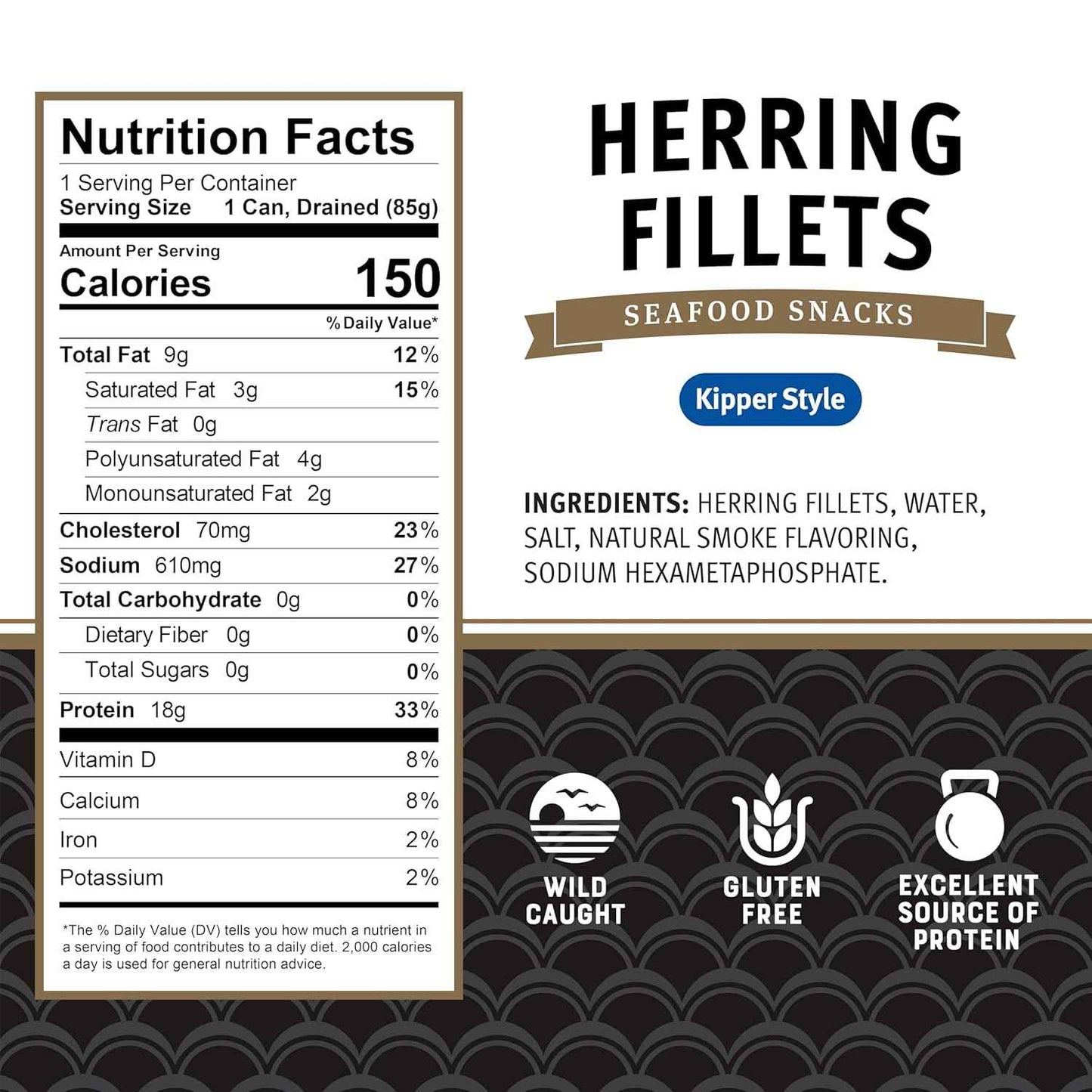 Brunswick Golden Smoked Herring Fillets – Clean-Eating Seafood Snack for Low-Carb Wellness Routines