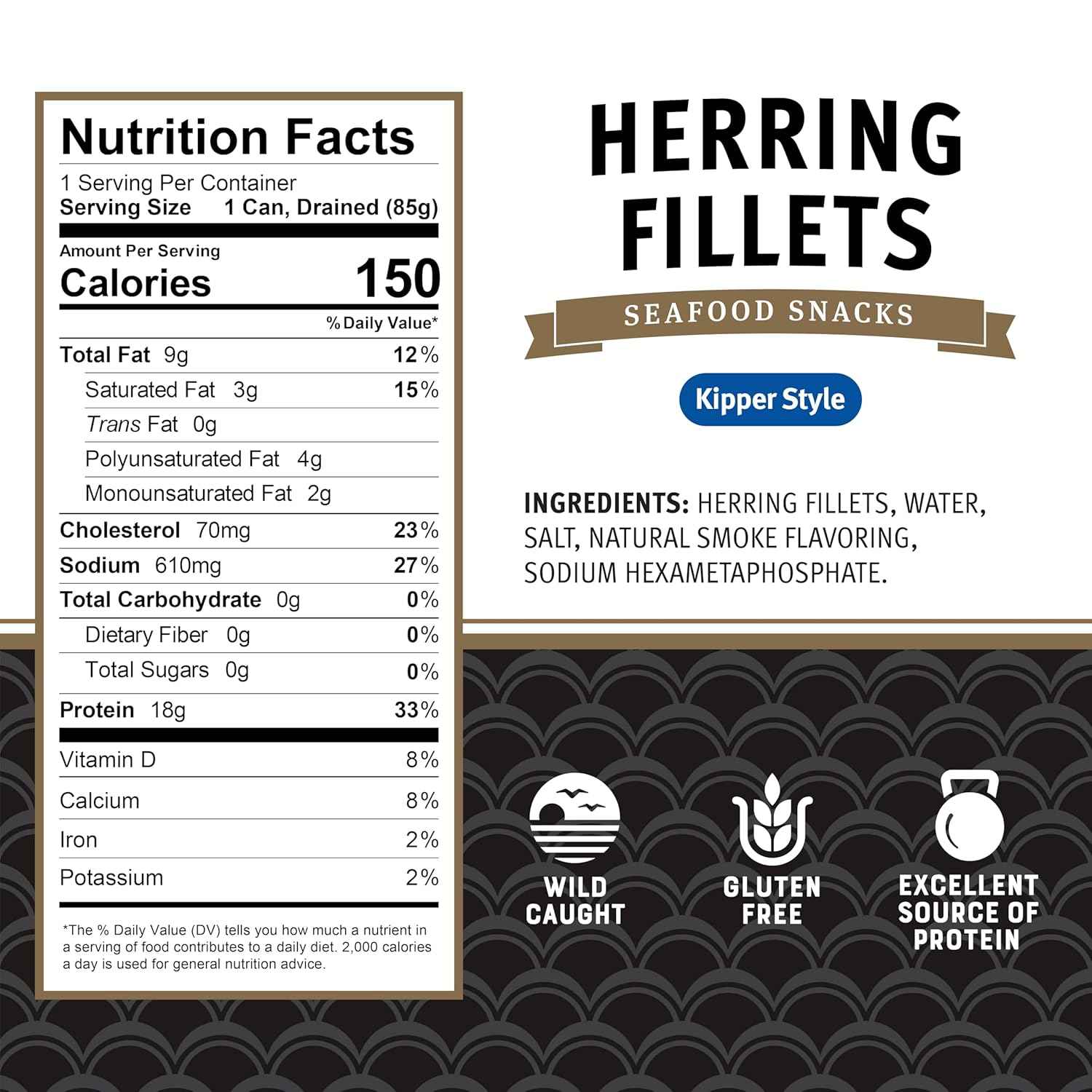 Brunswick Golden Smoked Herring Fillets – Clean-Eating Seafood Snack for Low-Carb Wellness Routines