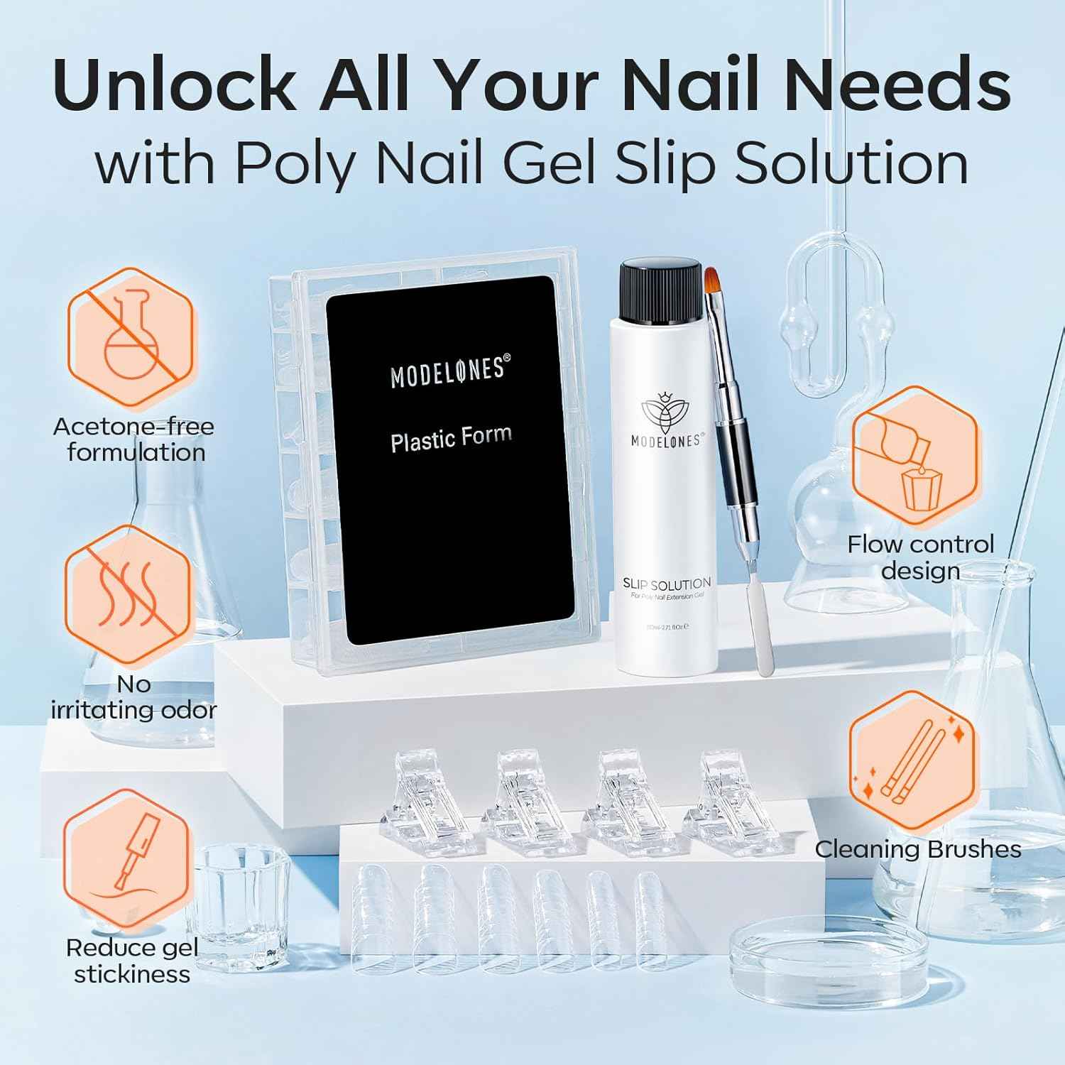 Modelones Poly Extension Gel Slip Solution Set – Cozy Housewarming Present for the At-Home Beauty Lover