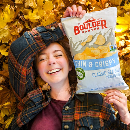 Boulder Canyon Thin & Crispy Classic Sea Salt Chips – Three-Ingredient Clean Snack for an Uncluttered Pantry, 1.25 oz 6-Pack