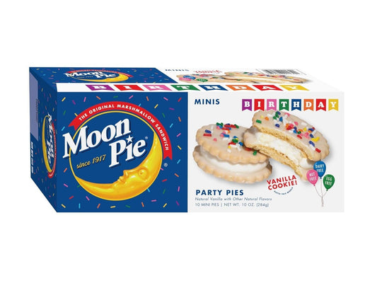 box of 10 individually sized 1 oz mini pies totaling 10 oz