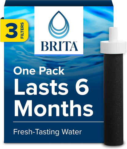 Brita Water Bottle Replacement Filters – Streamlined 3-Pack for Clutter-Free Kitchens and Desks, BPA-Free