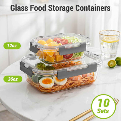 Dealusy 20-Piece Glass Food Container Combo – Streamlined Prep for Intentional Home Cooks