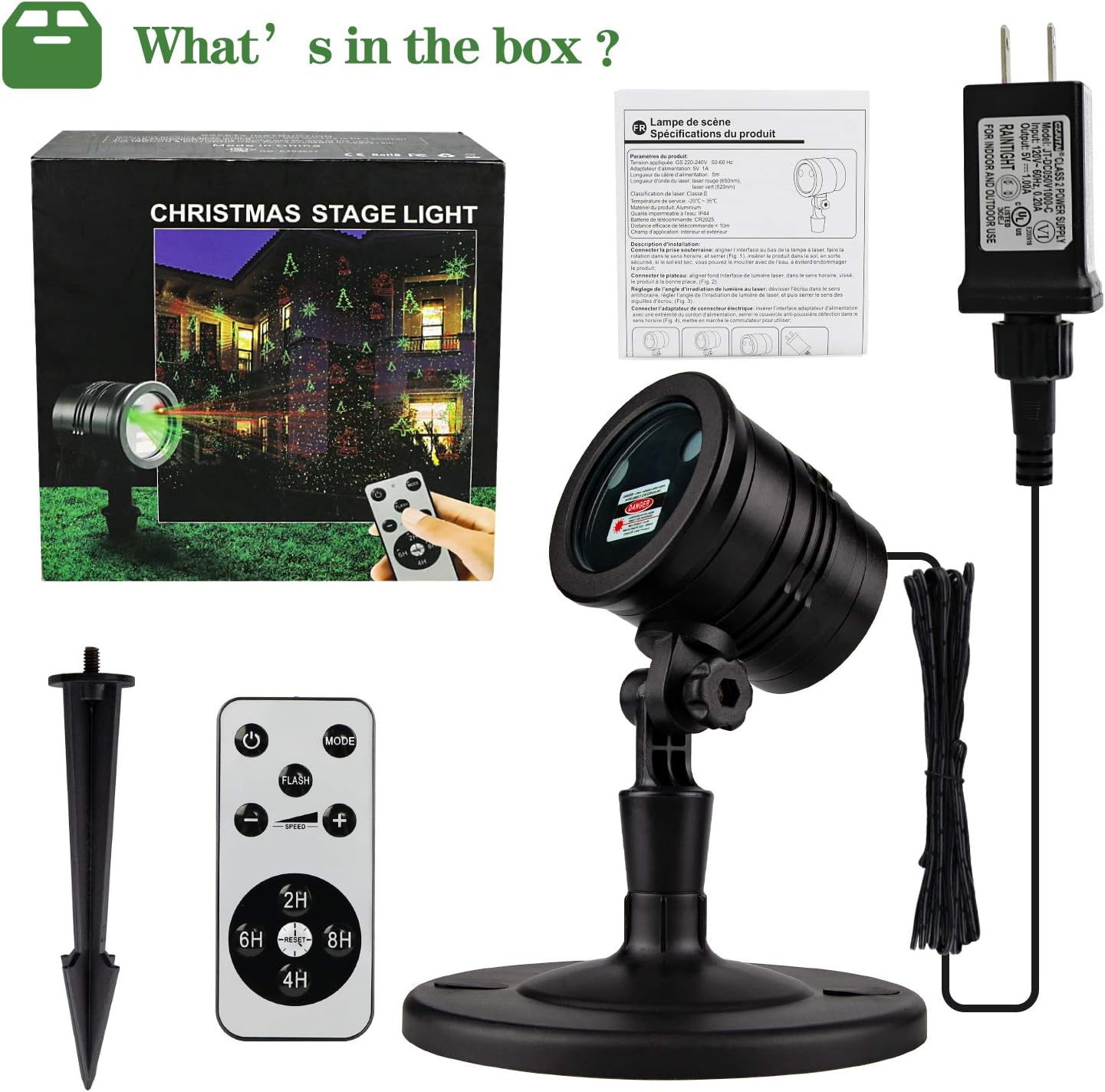[Brand] Flameless Laser Projector – Smoke-Free Holiday Light with Auto Timer & Cool-Run Housing