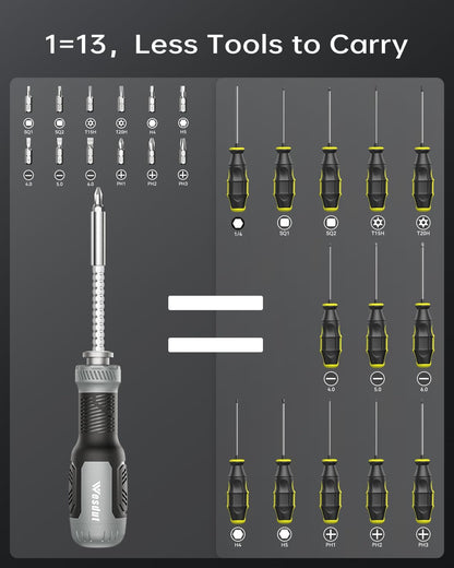 [Brand Name] 13-in-1 Multi-bit Screwdriver – One Tool to Replace a Cluttered Drawer of Drivers