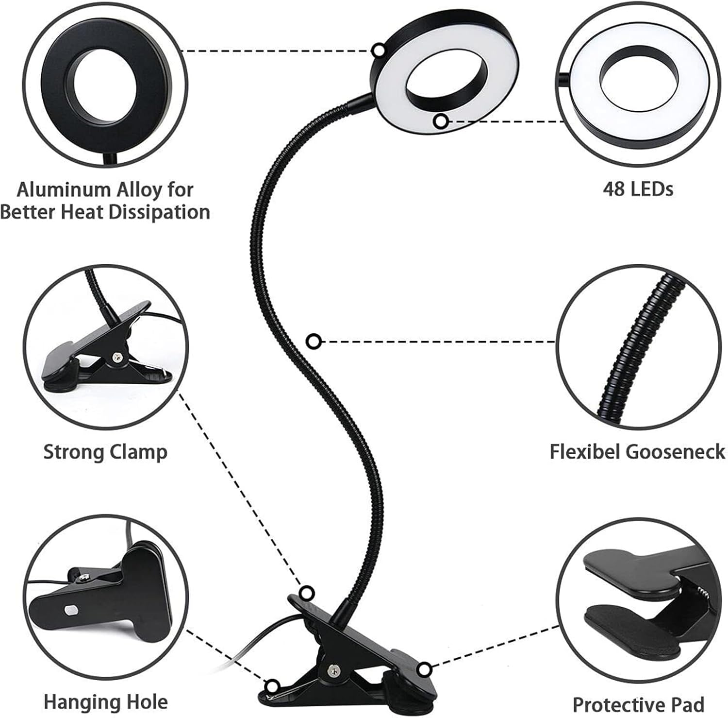 [Brand Name] Desk Reading Light – Back to School Gift for College Students, Clamp On Eye Care Lamp
