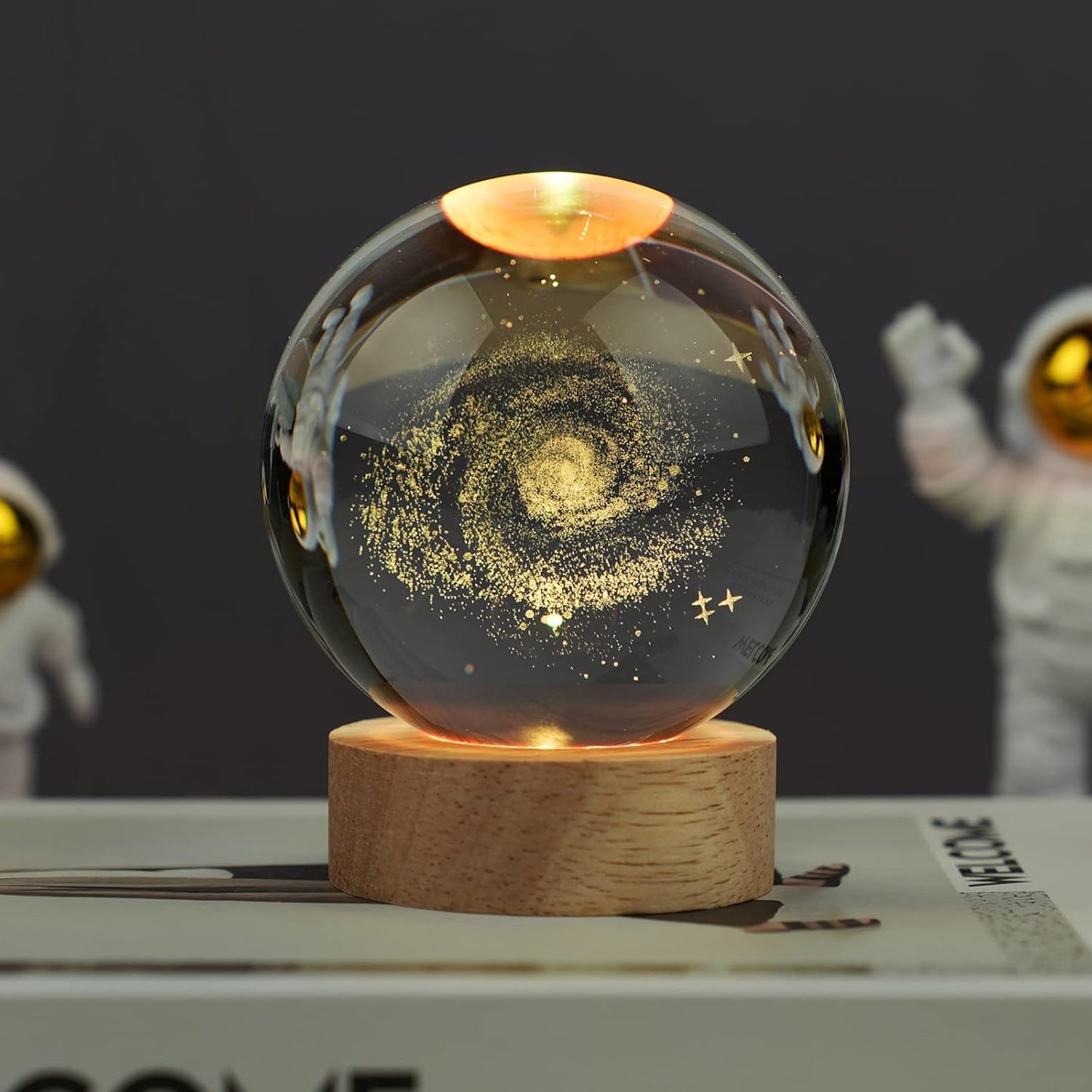 [Brand Name] Galaxy Crystal Ball Night Light - Thoughtful Birthday Gift for Her, 16 Color Changing Lamp with Remote