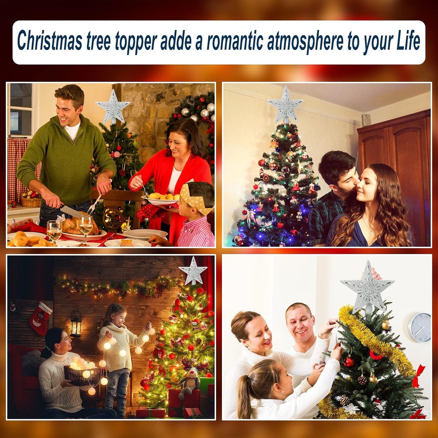 [Brand Name] Star Tree Topper with Built-In Projector – Cozy Bedroom Holiday Decor with 6 Ambient Light Modes