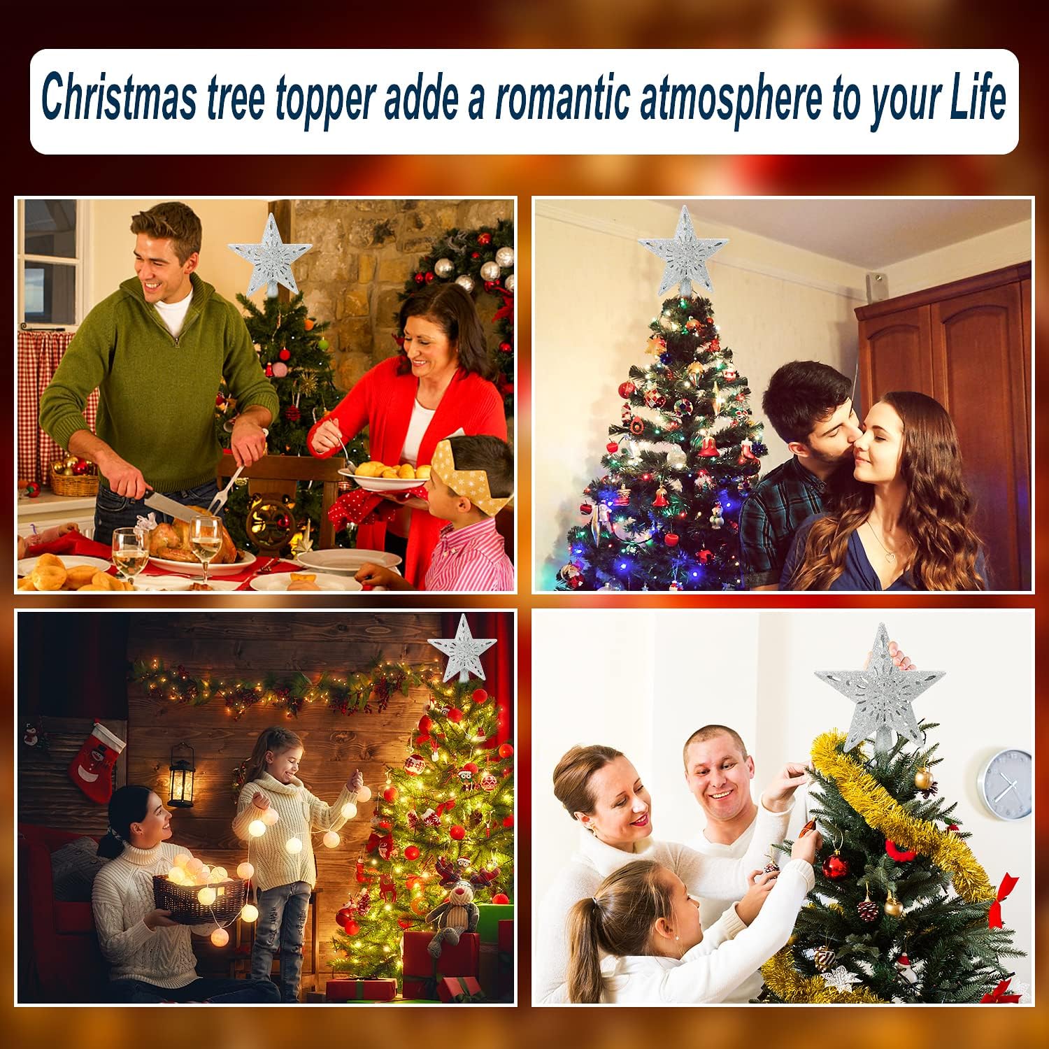 [Brand Name] Star Tree Topper with Built-In Projector – Cozy Bedroom Holiday Decor with 6 Ambient Light Modes