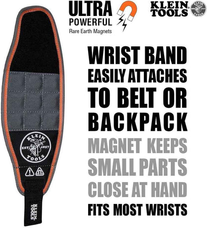 Klein Tools 55895 Magnetic Wristband for Electricians – Hold Screws, Wire Nuts and Bits While Working Overhead