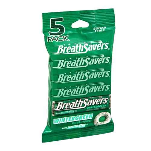 BreathSavers Wintergreen Sugar Free Mints – Thoughtful Stocking Stuffer, 5 Pack Gift for Coworkers