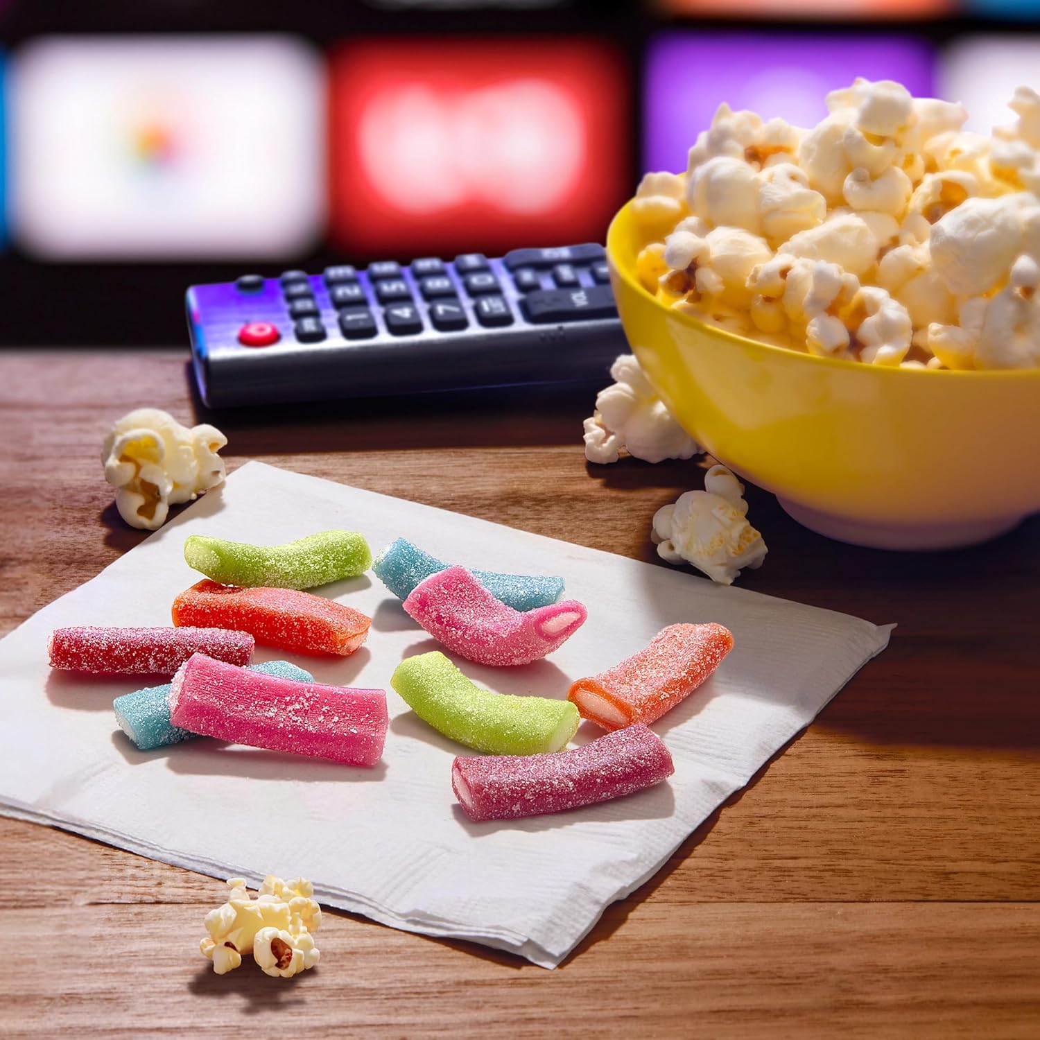 bright, multi-colored candy pieces with established brand recognition since 1962
