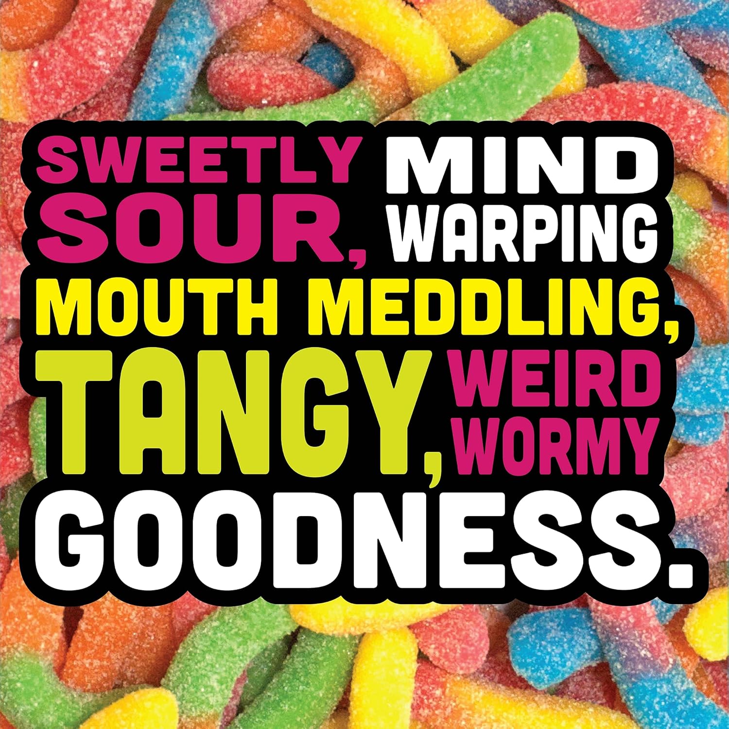 bright, multi-colored worm shape designed for visual appeal