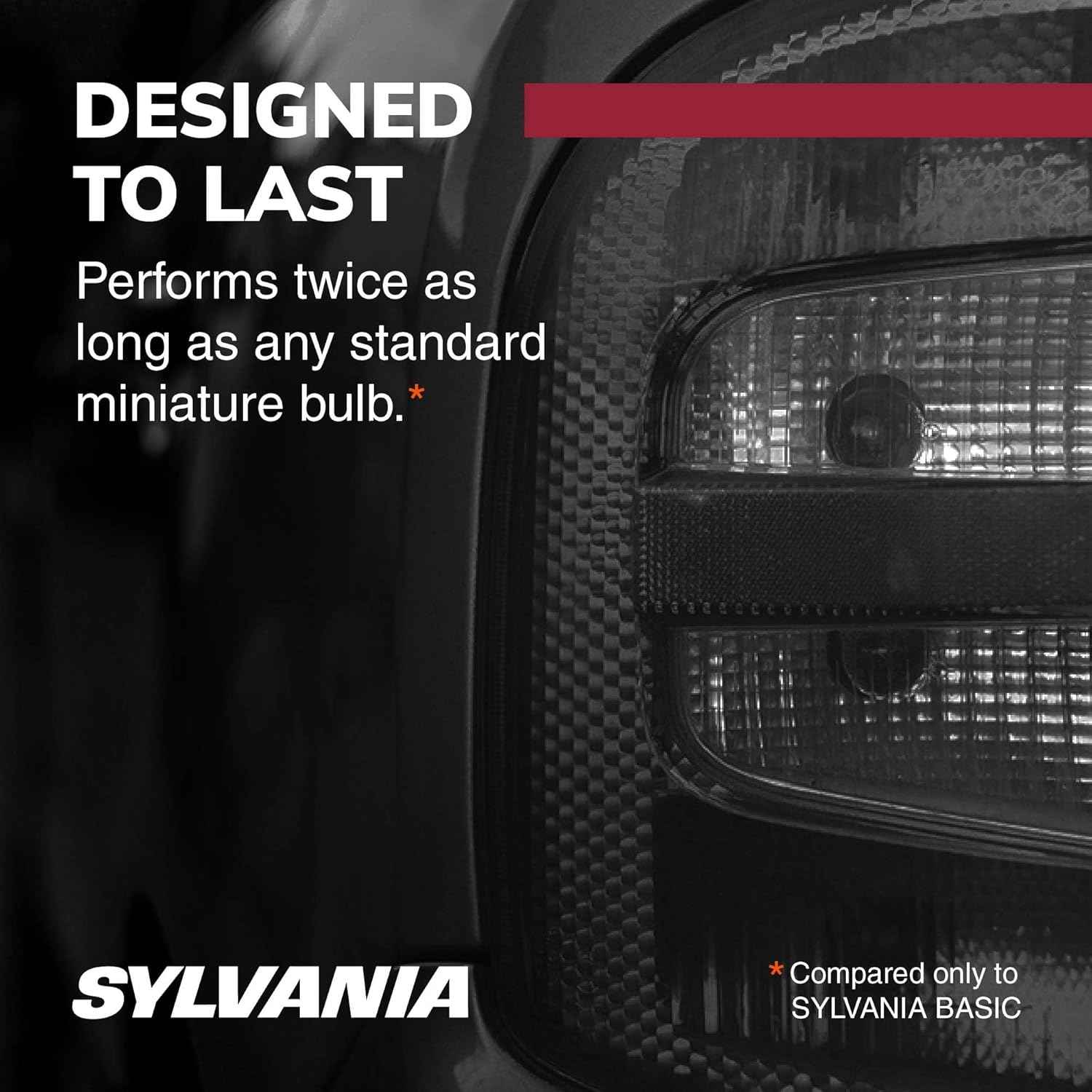 SYLVANIA 7443 Long Life Miniature Bulb 2-Pack for Safer Daytime Running Lights and Backup Lights