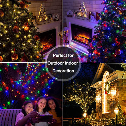 Brightever 100 LED Twinkle Lights Warm White & Multicolor Battery Strand for Bedroom Aesthetic & Holiday Tree Styling