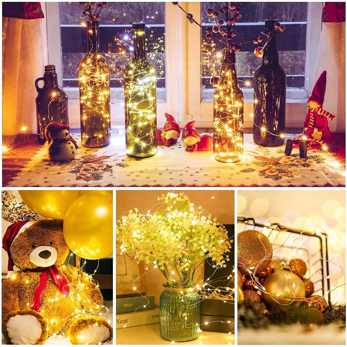 Brightever 12 Pack Fairy Lights – Safe Kids Bedroom Nightlight, Cool to Touch Battery Operated 4.5V LED String Lights for Nursery