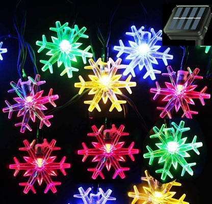 Brightever Solar Snowflake Fairy Lights 20 Ft 30 LED – Cozy Bedroom and Living Room Accent with 8 Ambient Modes
