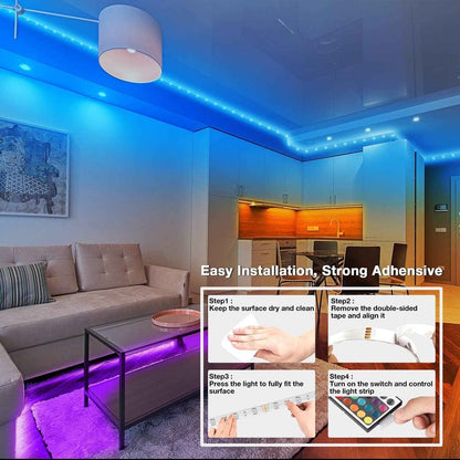 dalattin Kids LED Lights for Bedroom and Playroom, RGB Strip Lights with Remote and App Control, Easy Install No Tools Room Decor for Girls and Boys