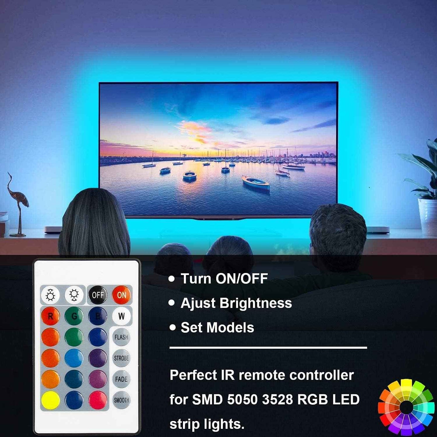 SUPERNIGHT 24-Key RGB LED Remote – Practical Housewarming Gift for New Homeowners, 2-Pack Replacement for Strip Light Setups