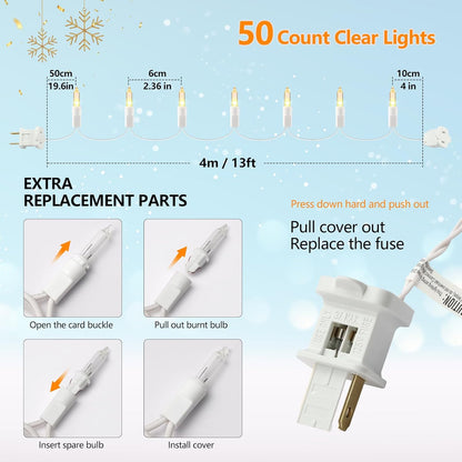Brightown 13ft 2700K Incandescent Mini Lights White Wire – Calming Warm Glow for Bedtime Reading Nook & Wind-Down Self-Care Rituals