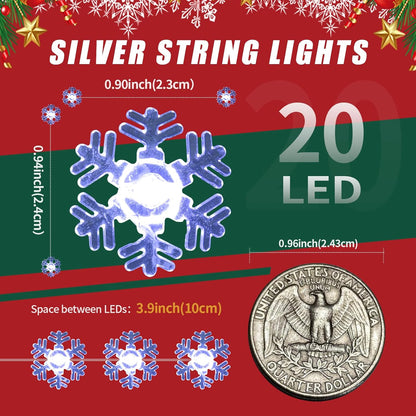 Brightown Snowflake String Lights – Flameless Indoor Holiday Lighting, Cool to Touch Safe for Sleeping