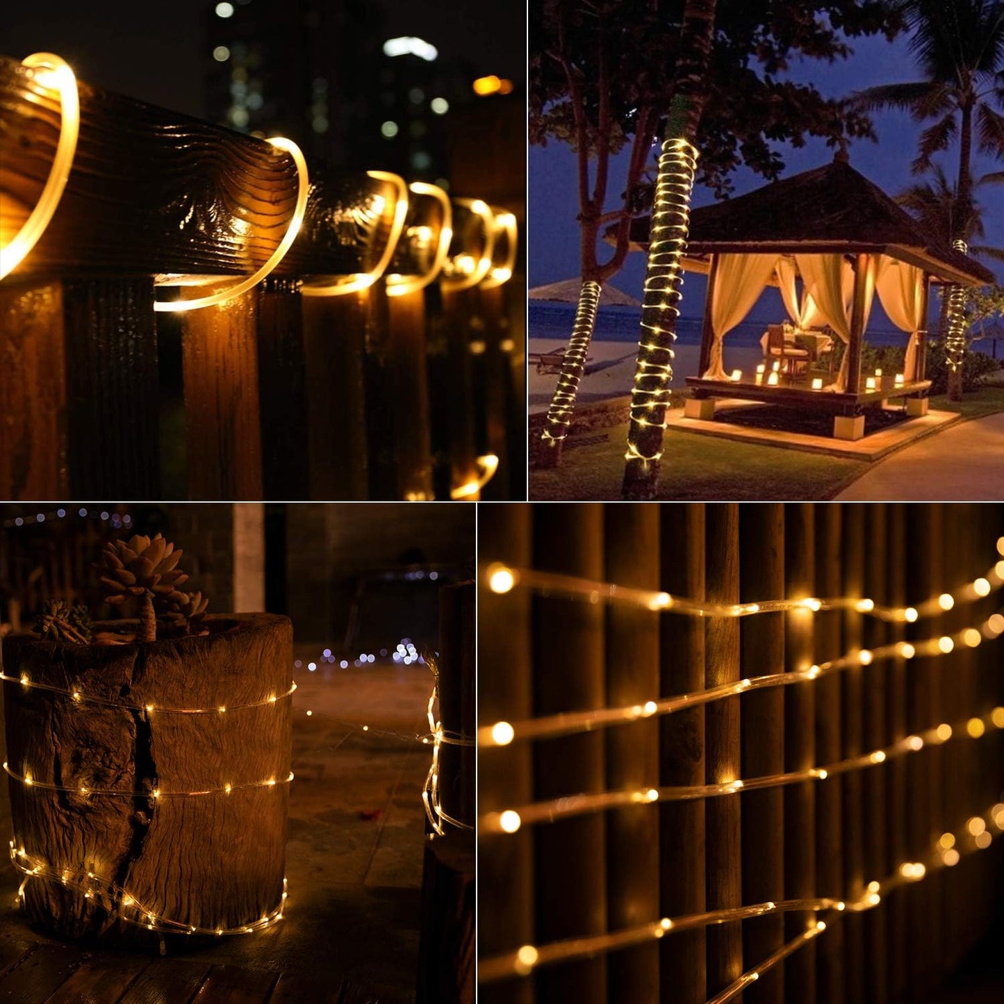 Brightown Solar Rope Lights – Nearly Invisible Wire Fairy Lights for Clean, Uncluttered Modern Outdoor Spaces