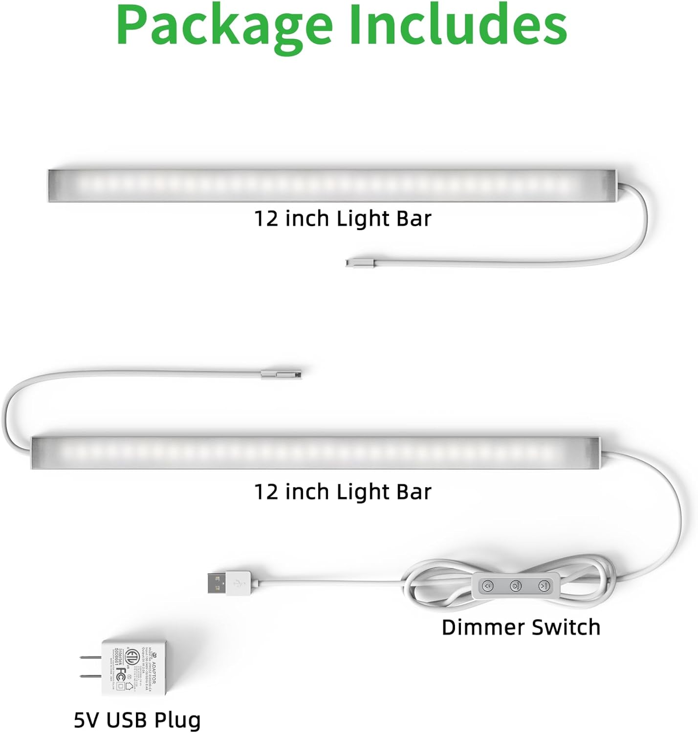 BRIGHTWILL Ultra-Thin 0.27 inch LED Cabinet Light – Clean Plug-in Bar for Clutter-Free Minimalist Kitchens