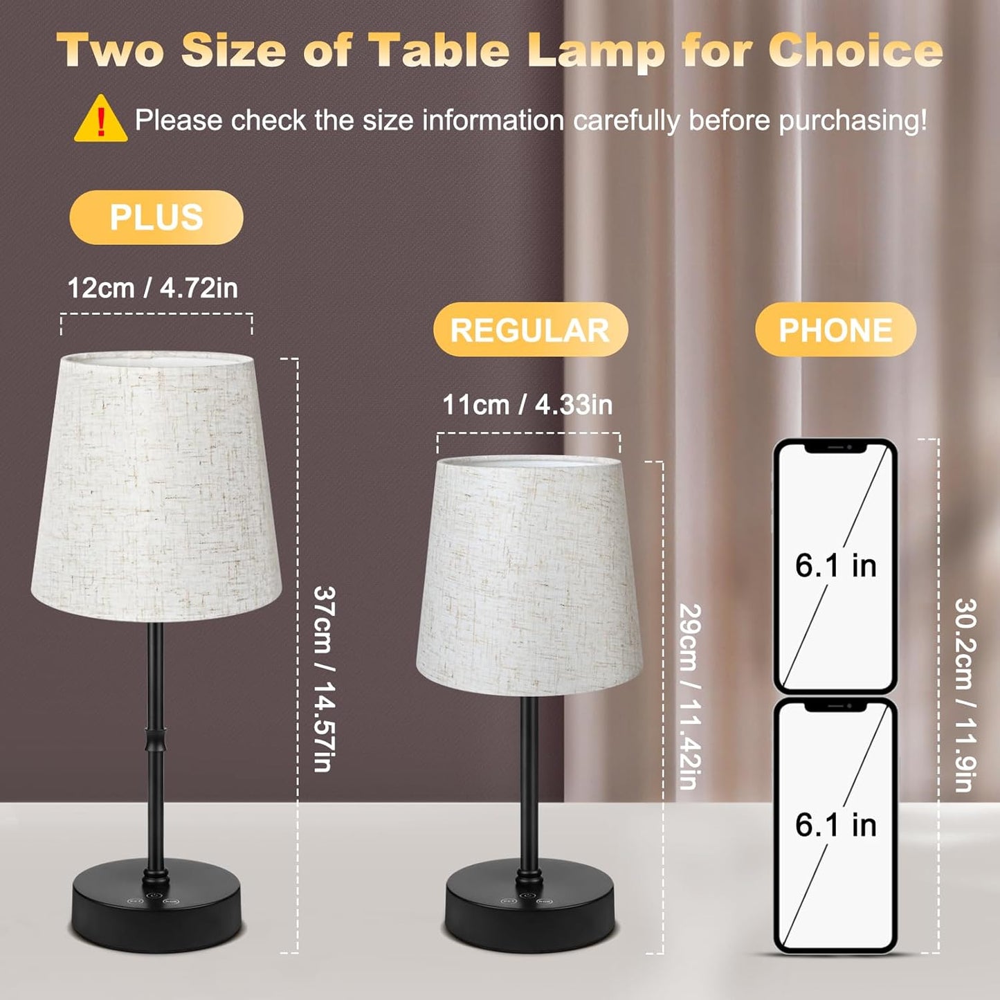 BRIGHTY — Cordless Minimalist Desk Lamp for Clutter-Free Counters, Rechargeable LED in Neutral Linen and Matte Black