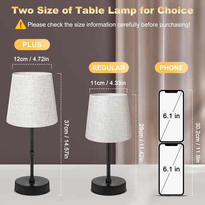 BRIGHTY — Cordless Minimalist Desk Lamp for Clutter-Free Counters, Rechargeable LED in Neutral Linen and Matte Black