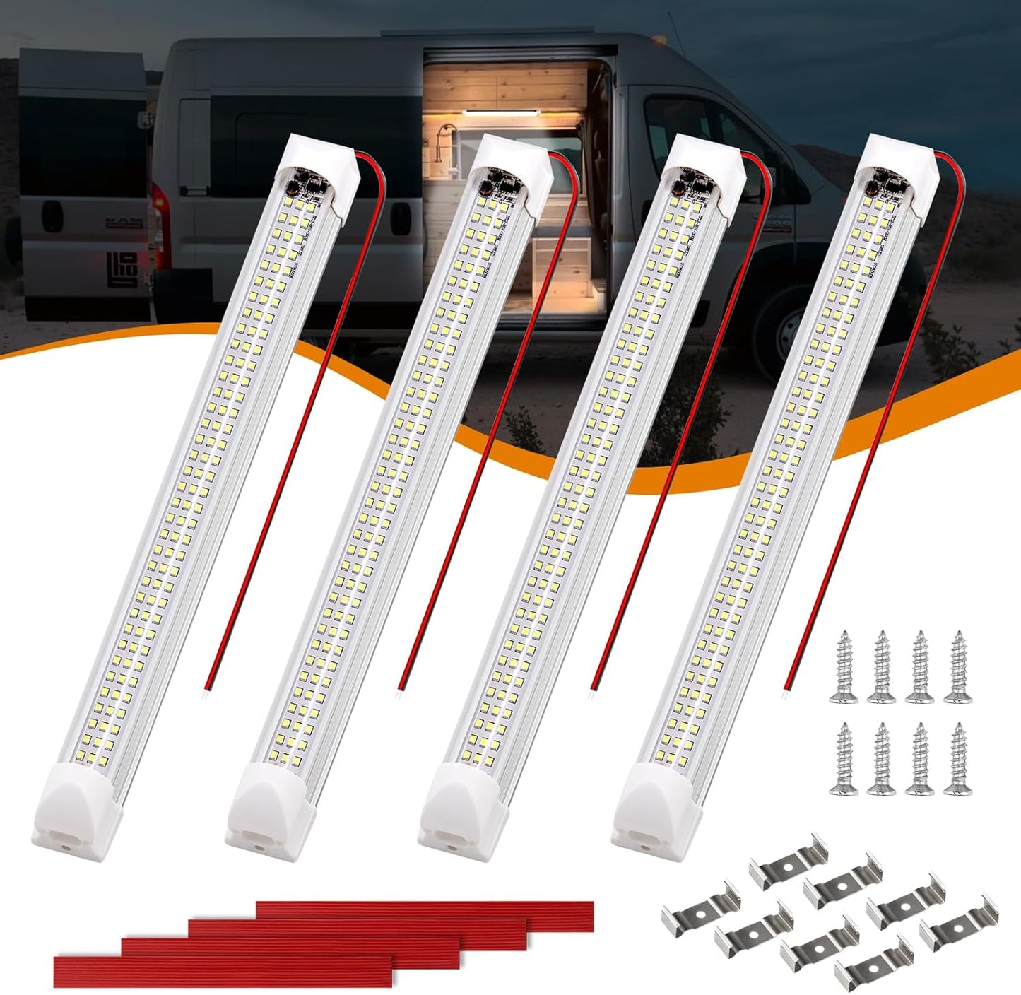 Briidea 12V LED Light Bar – Vibration-Proof Trailer & Cargo Bay Lighting, Waterproof Cool-White Strip