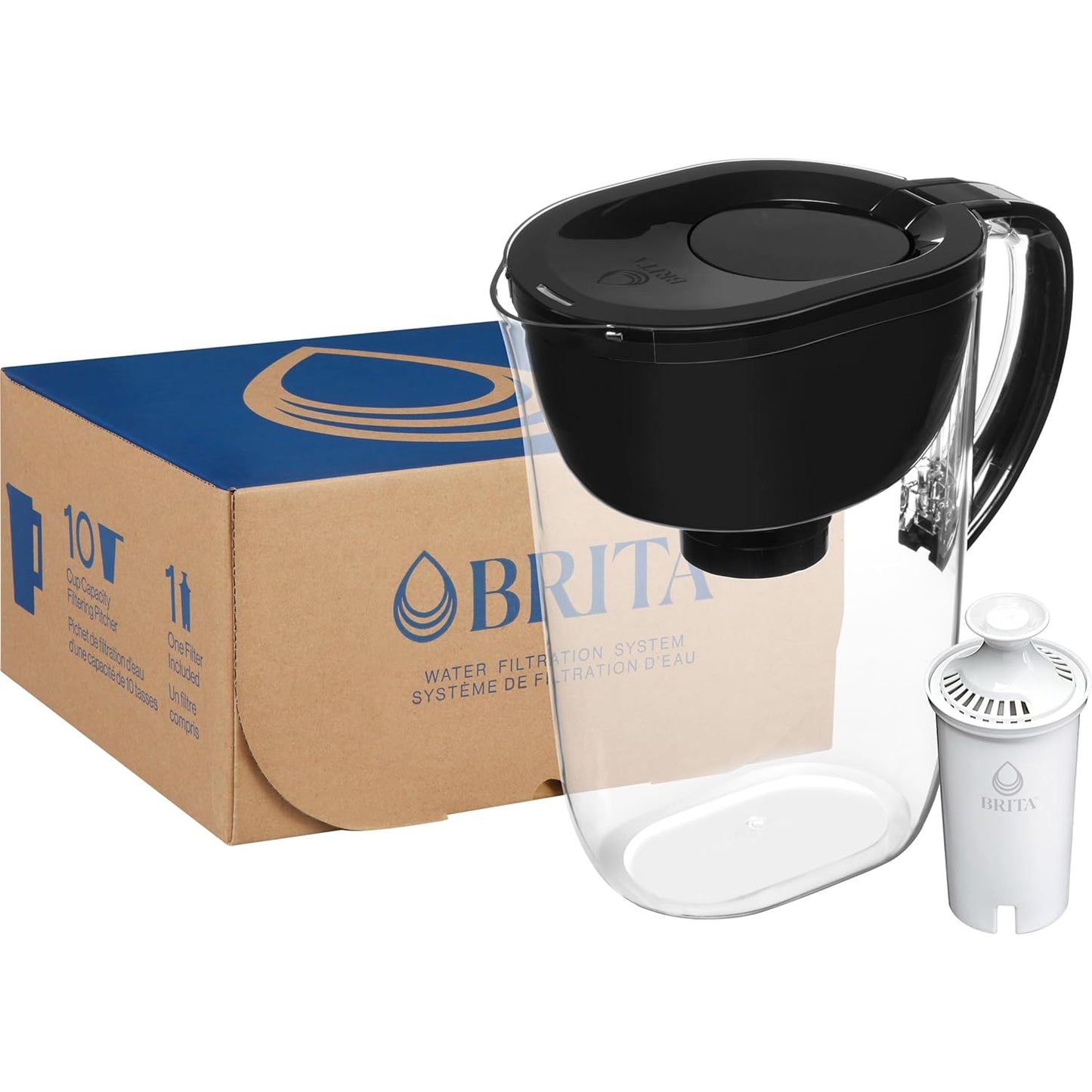 Brita 10-Cup Filtered Water Pitcher in Teal – Designer-Accent Hydration for Open Shelving, Coffee Bars, and Styled Countertops