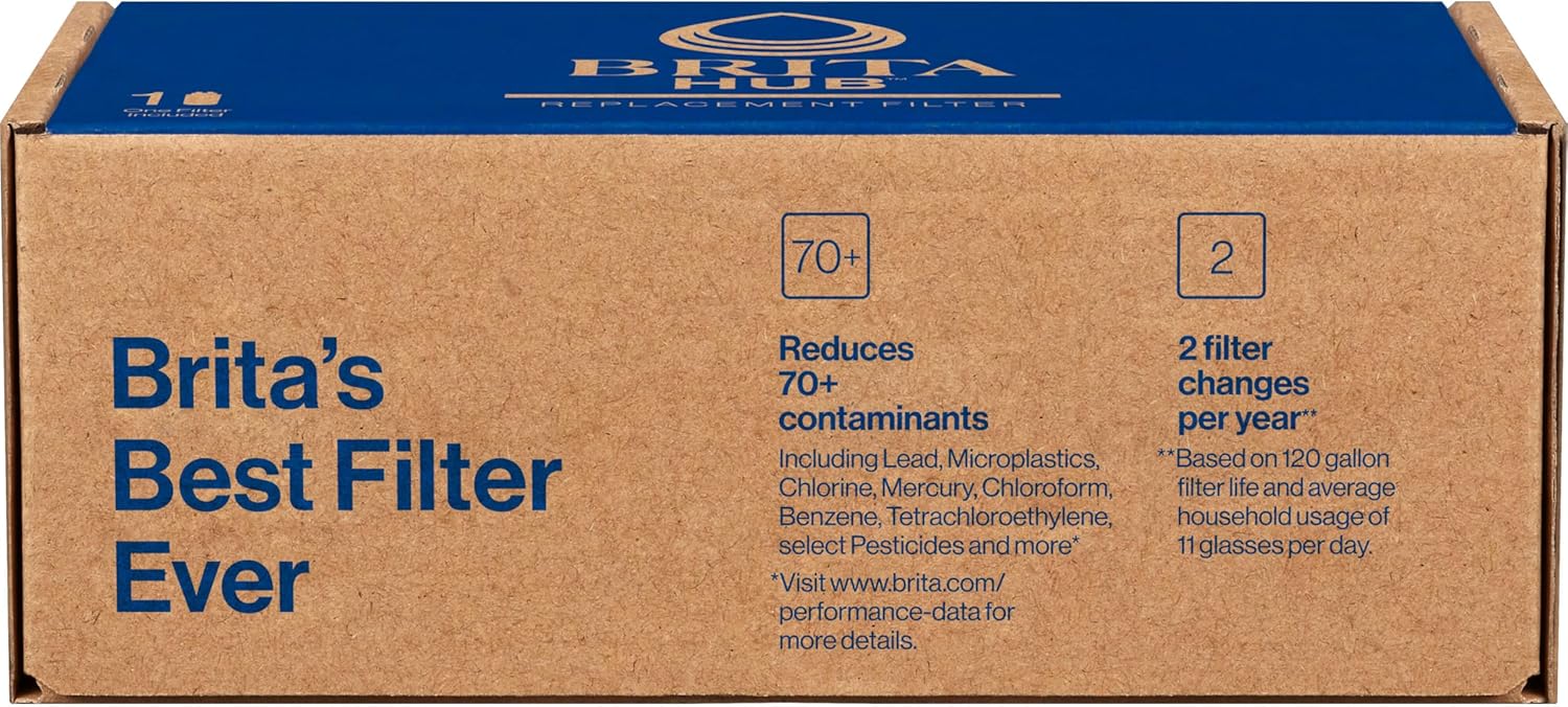 Brita Hub Replacement Water Filter – BPA-Free Filter for Safe Family Drinking Water, Reduces Lead and Chlorine