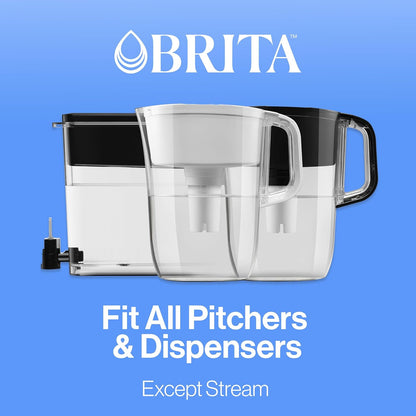 Brita Standard Replacement Filters for Pitchers – Office Hydration Supply for Break Room Dispensers and Shared Kitchens, 3 Pack