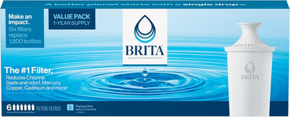 Brita Standard Water Filter 6-Pack – Thoughtful Housewarming Gift for New Homeowners and Renters