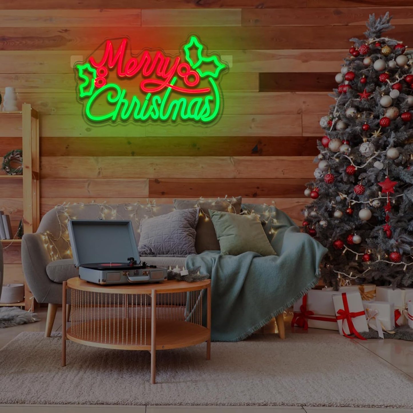 BriteLit Merry Christmas Neon Sign – Dimmable LED Wall Decor, Cozy Bedroom and Living Room Aesthetic Accent for Holiday Season