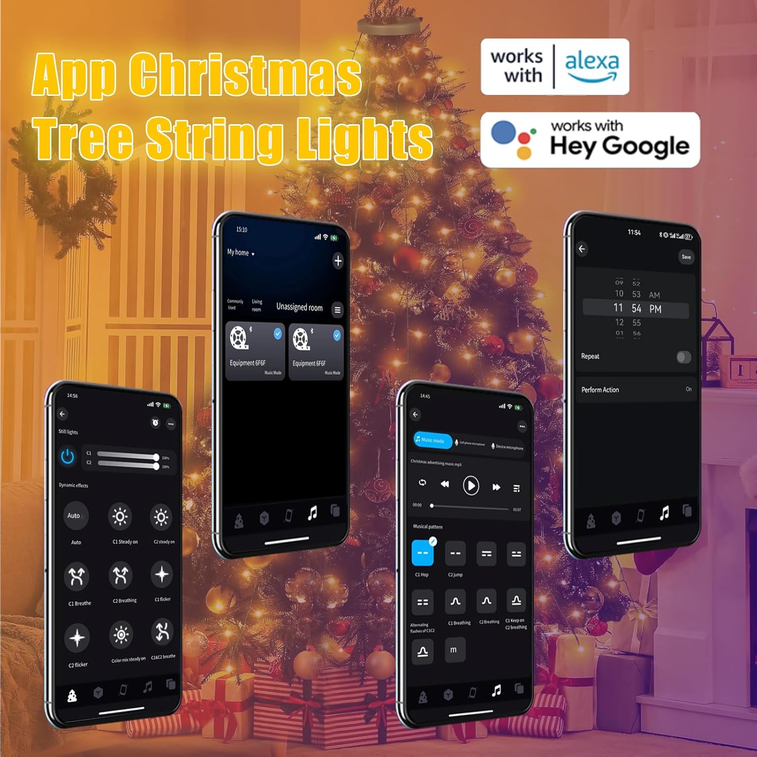 BrizLabs Smart Halo Christmas Lights – Thoughtful Holiday Gift for Her with APP and Music Sync