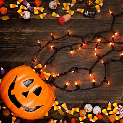 Brizled Candy Corn String Lights – Flameless Alternative to Candles, UL Certified Indoor and Outdoor Use