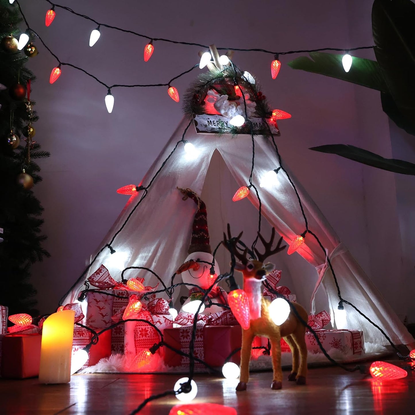 Brizled Cool-to-Touch C9 LED Christmas Lights – Safe Holiday Tree Lighting for Kids' Bedrooms and Playrooms