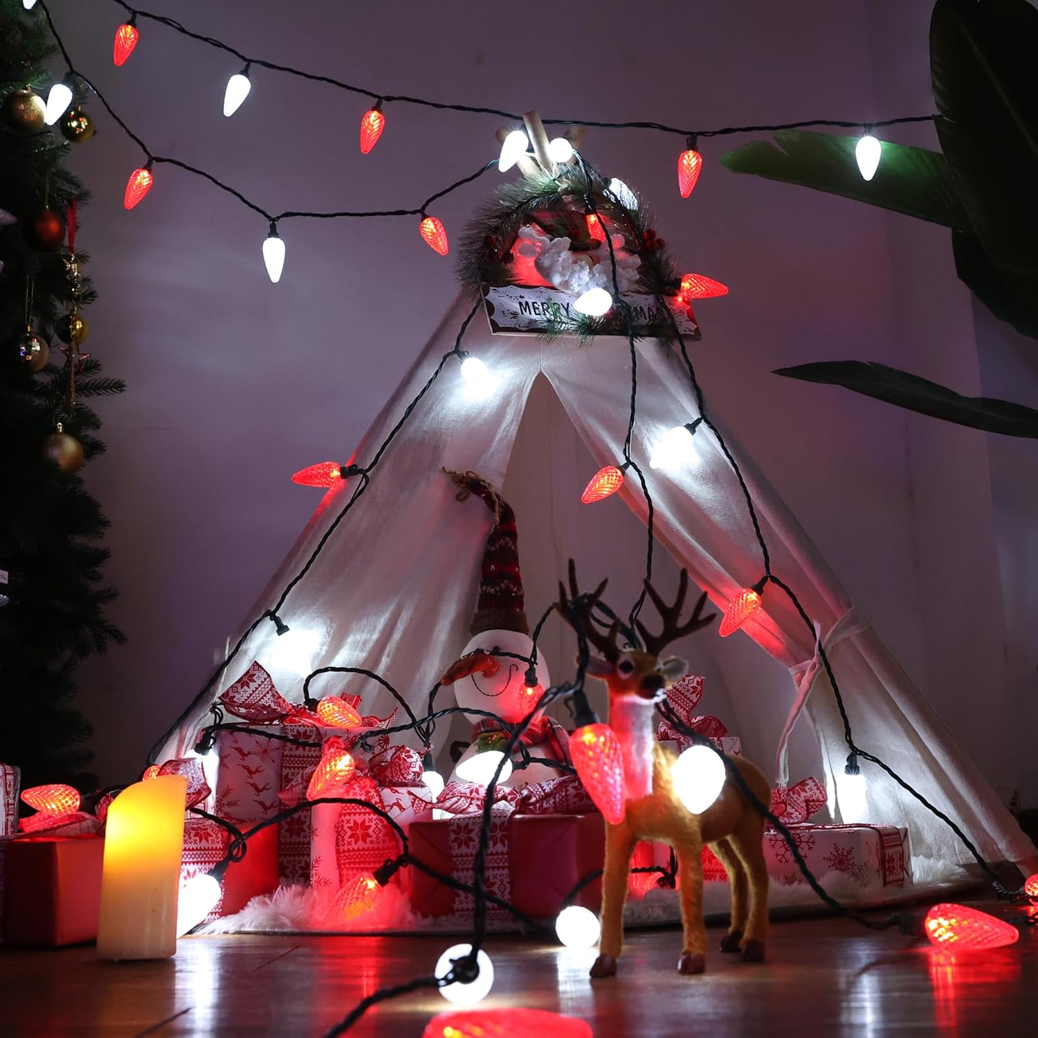 Brizled Cool-to-Touch C9 LED Christmas Lights – Safe Holiday Tree Lighting for Kids' Bedrooms and Playrooms
