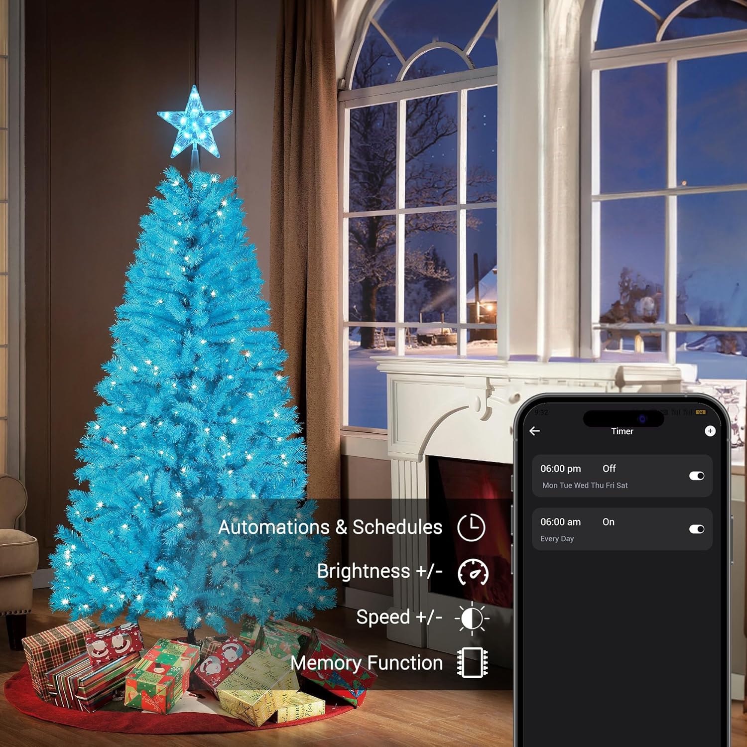 Brizled Flameless LED Star Tree Topper – Smokeless, Heat-Free Holiday Lighting for Homes with Pets and Children
