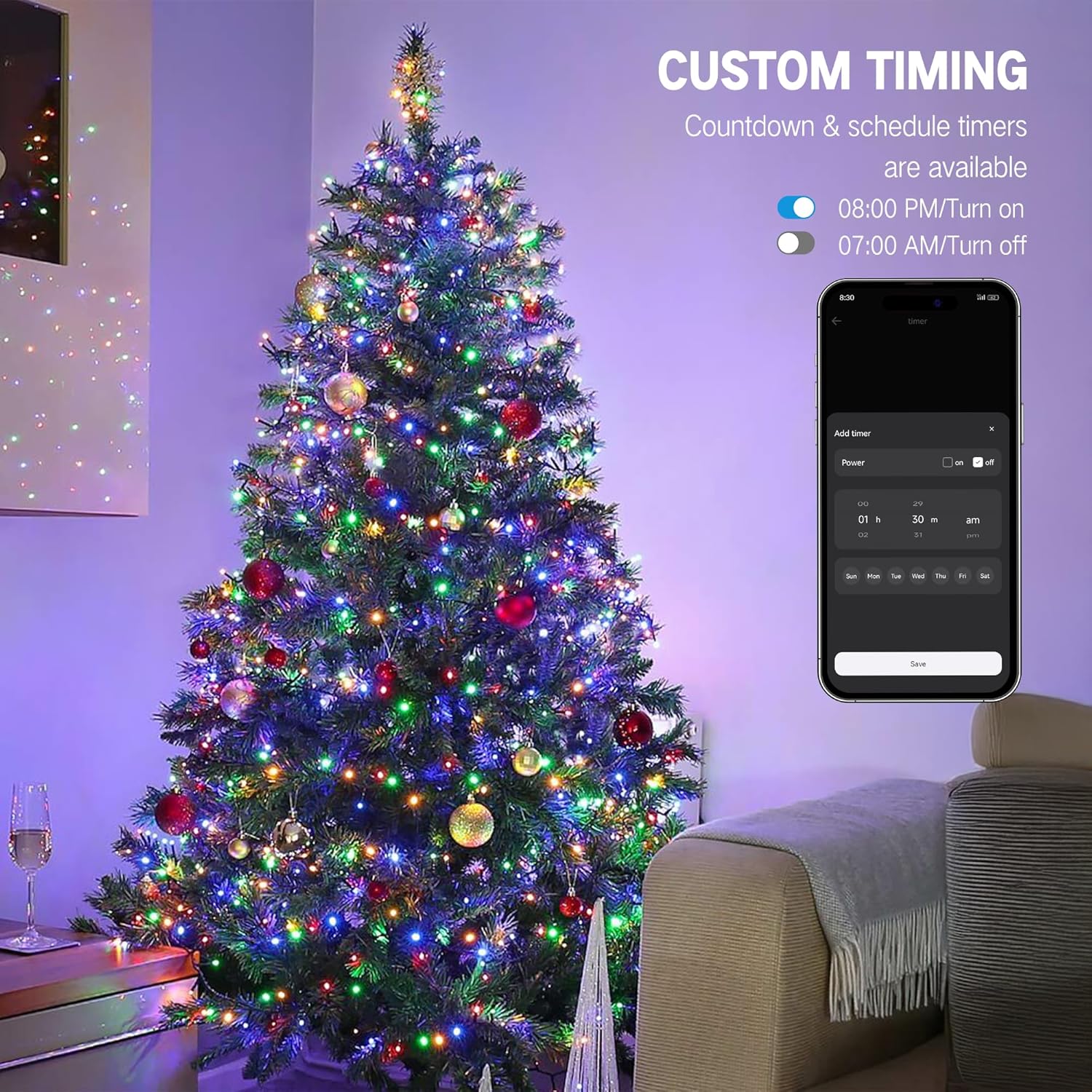 Brizled Smart Christmas Lights – Child-Safe, Cool-to-Touch String Lights for Kids' Bedroom Window Display