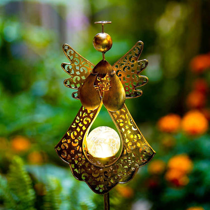 Starryfill Angel Solar Stake Light – Weatherproof Garden and Lawn Decor, 40.5" Bronze Finish