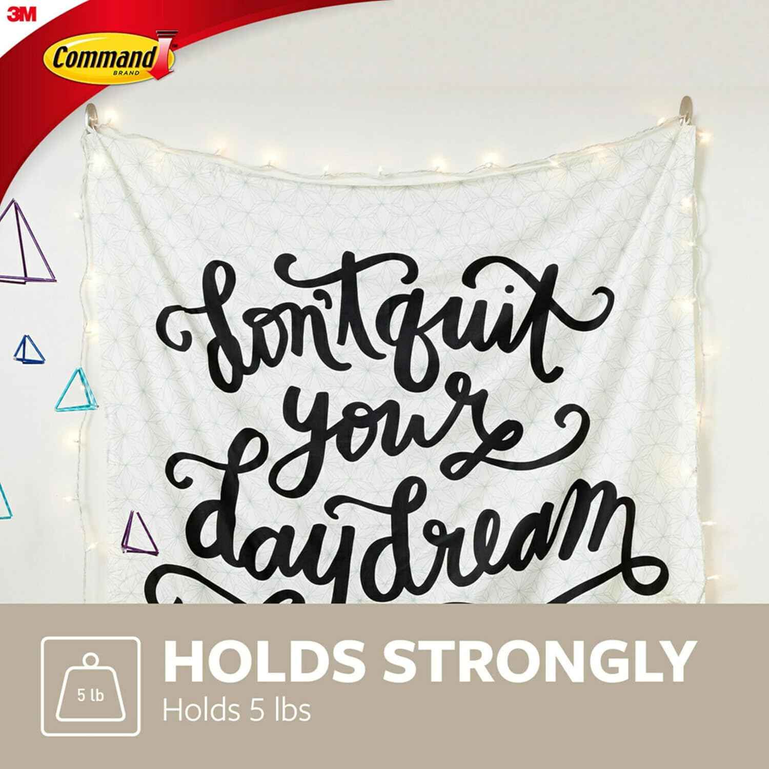 Command Large Designer Hook, Brushed Nickel – Simple Hook for Intentional Bedroom Walls and Less-Is-More Wall Decor