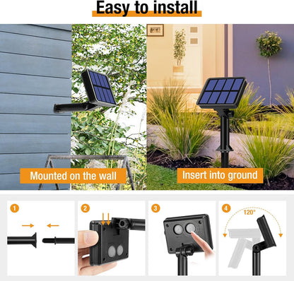 btfarm Solar String Lights Flameless - Safe 4 Pack 320 LED Outdoor Lights for Homes with Kids, Pets, and Curious Toddlers
