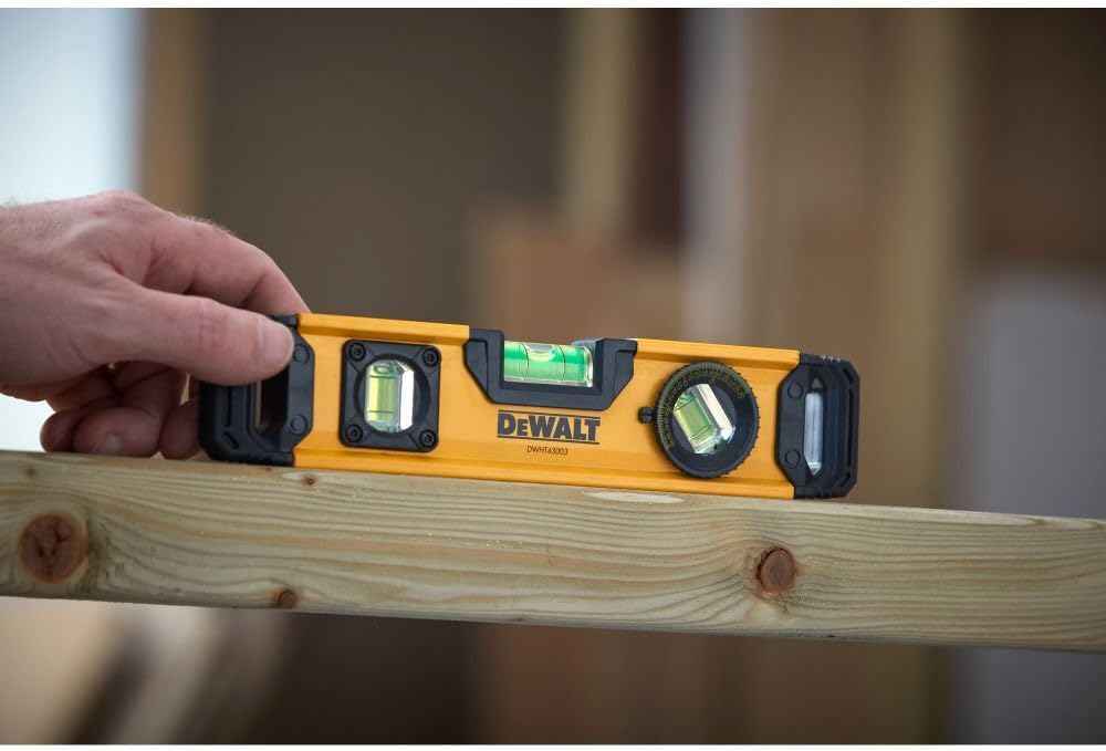 DEWALT 9 Inch Magnetic Torpedo Level – Weather-Resistant Tool for Patio Build and Site Setup