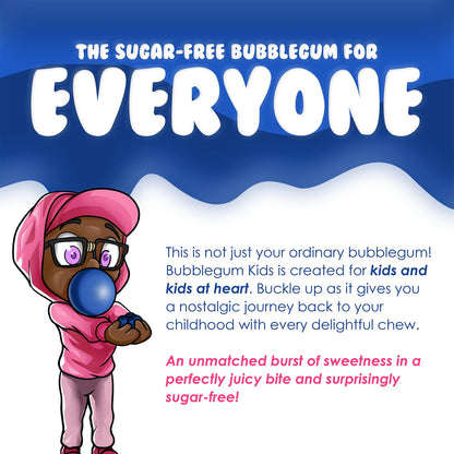 Bubblegum Kids Sugar Free Gum – Vegan & Gluten Free Bubble Gum for School Snack Time and Playdates