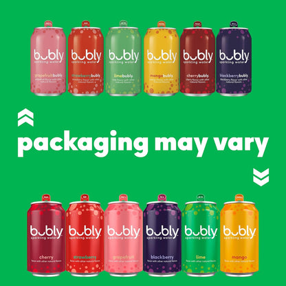 bubly Sparkling Water Blackberry – Zero Calorie Mindfulness Drink for Home Desk and Self-Care Wind-Down, 12 fl oz Slim Cans (Pack of 8)