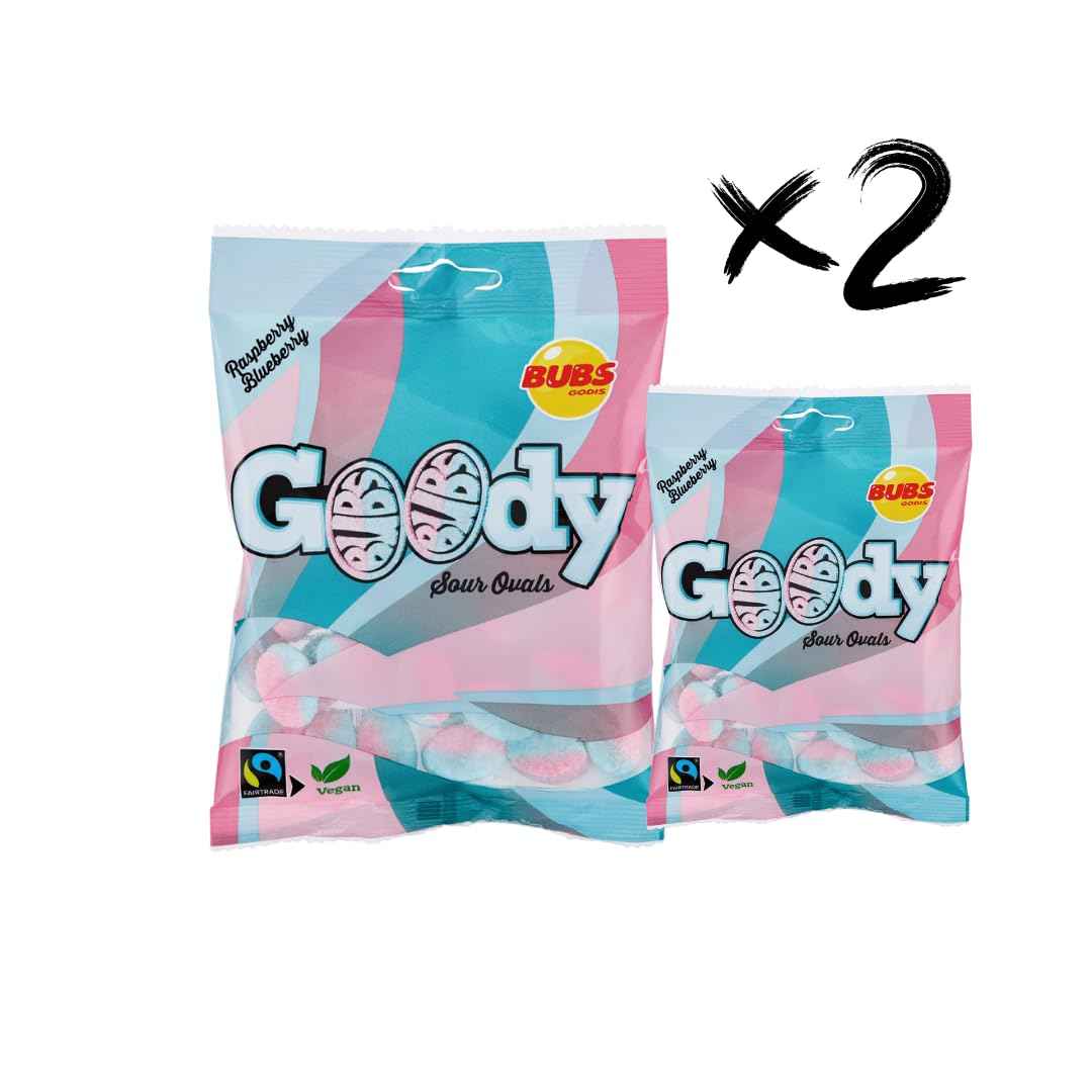 Bubs Goody Sour Ovals Raspberry Caramel – Family Movie Night Candy for Kids Snack Drawer