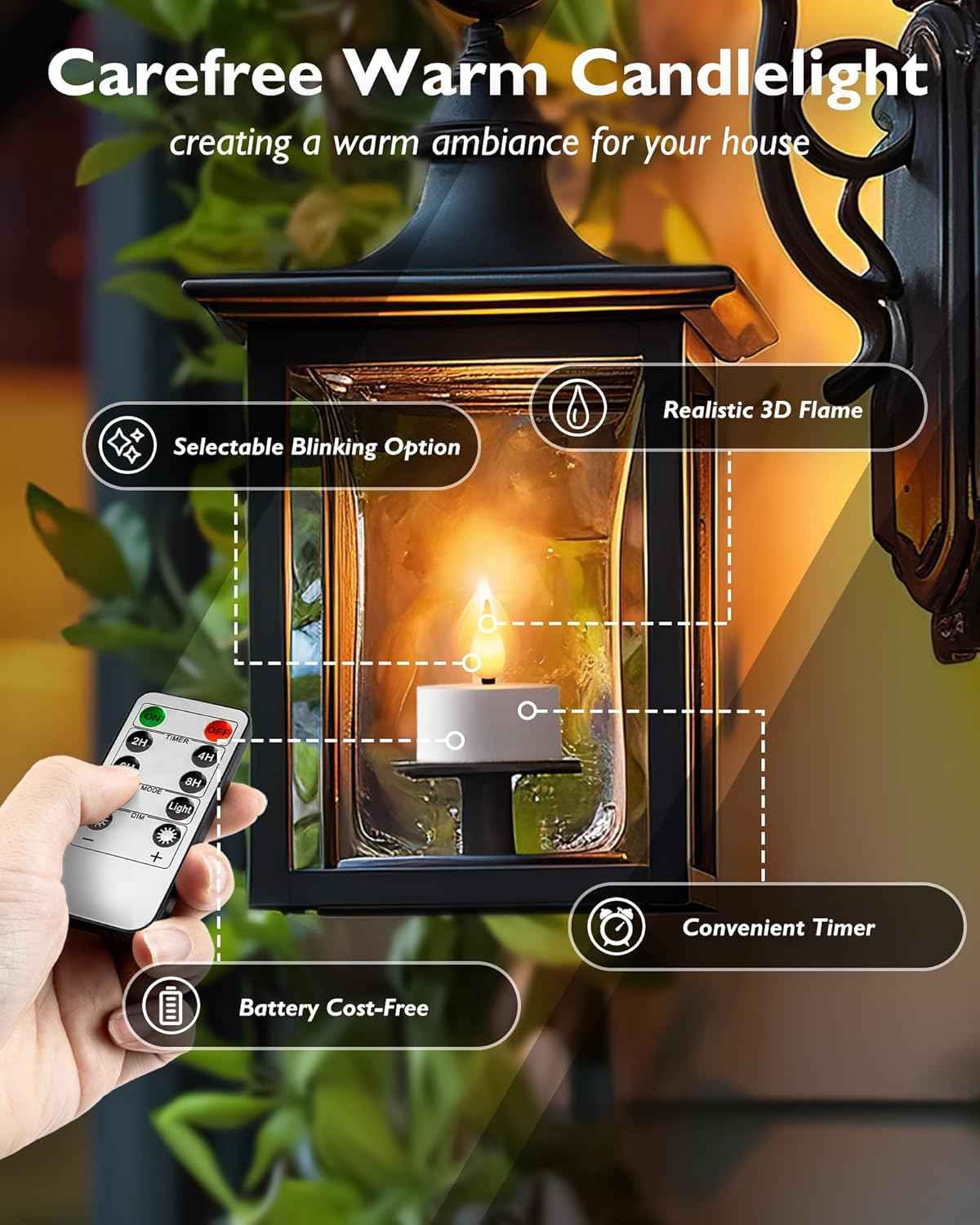 Homemory Rechargeable Tea Lights — Thoughtful Housewarming Gift for Her, 6-Pack with Timer